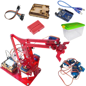 Brazo Robotico Mearm Kit Control Pc + Arduino Edicion Rojo