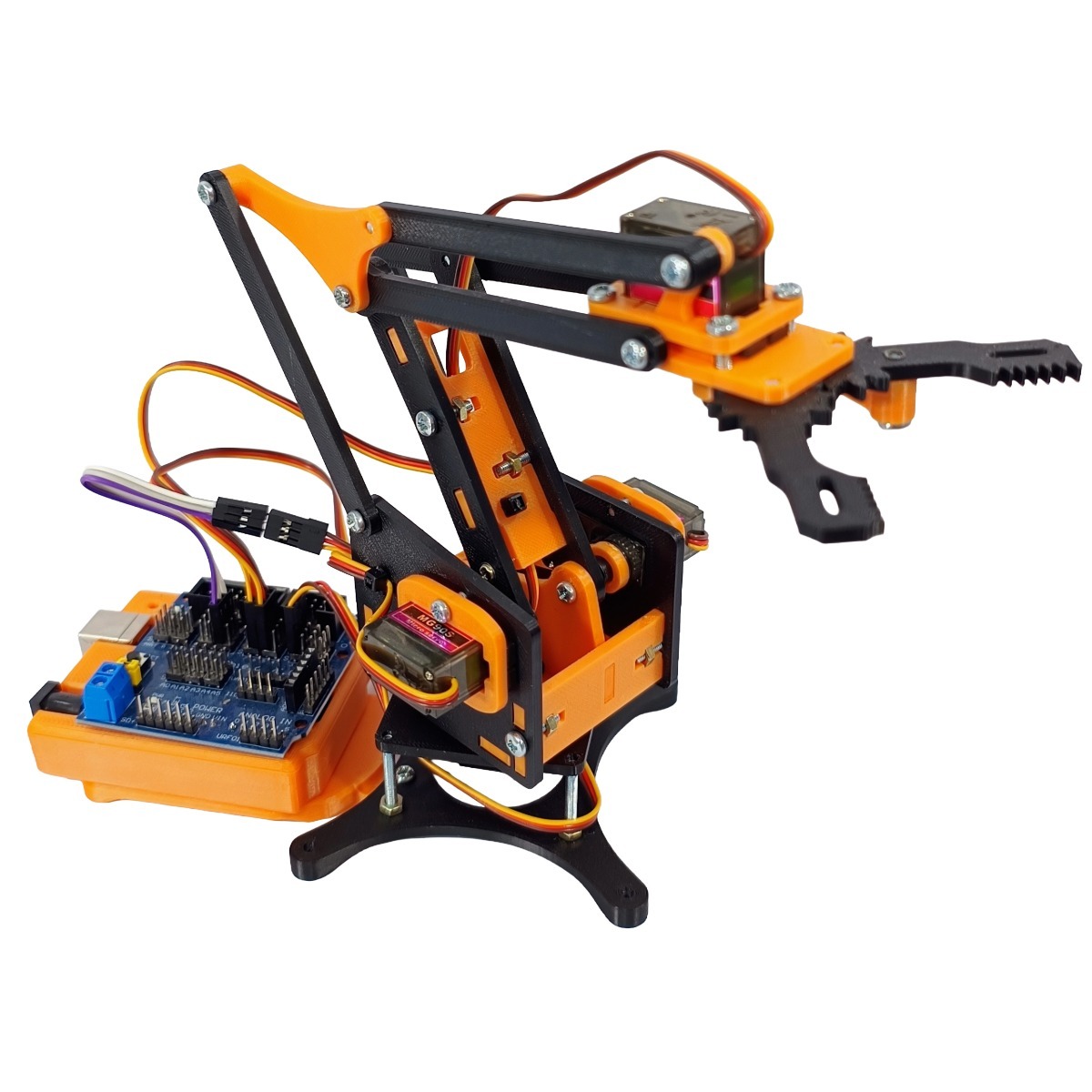Chasis Brazo Robotico Mearm Sin Servomotores - Naranja - Imagen 3
