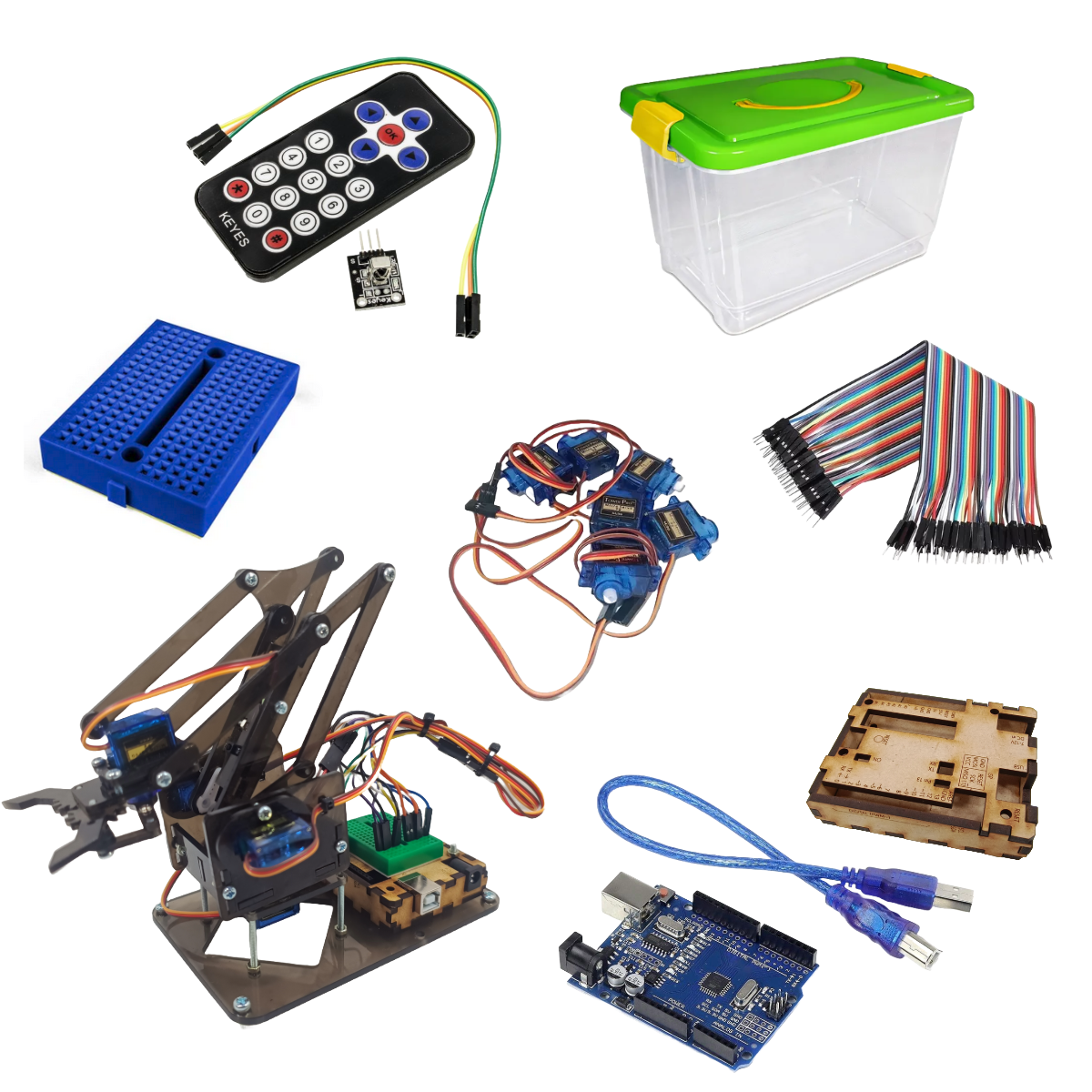 Brazo Robotico Mearm Negro Kit Control Remoto + Arduino Uno