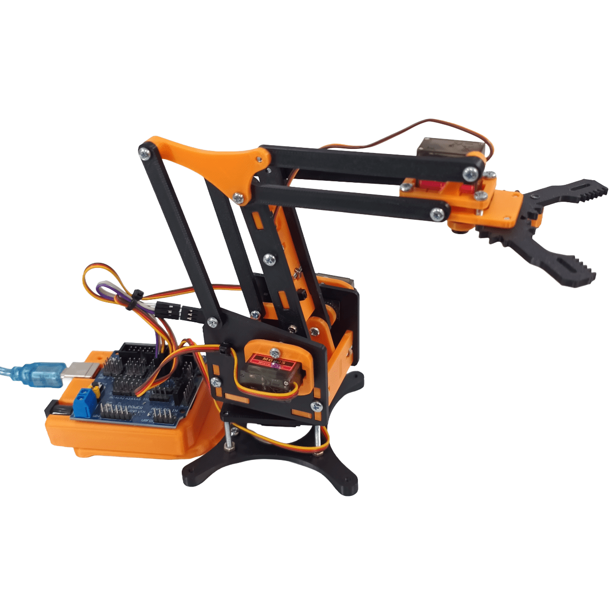 Brazo Robotico Mearm Kit Control Pc + Arduino Edicion Naranja - Imagen 4