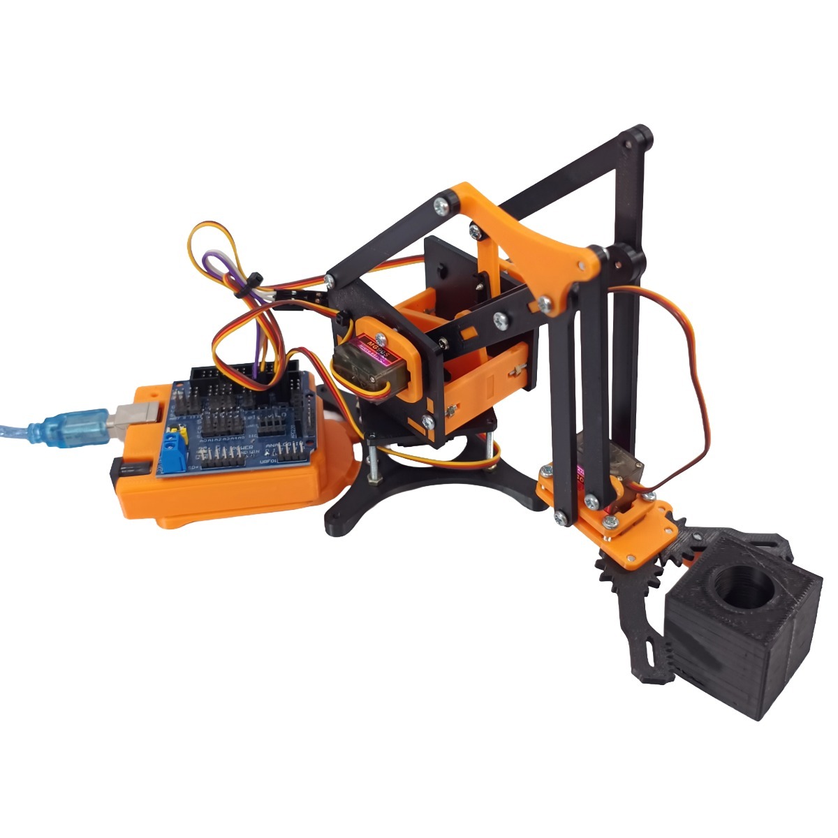 Brazo Robotico Mearm Kit Control Pc + Arduino Edicion Naranja - Imagen 3