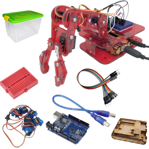 Brazo Robotico Minbox Kit Control Pc + Arduino - Color Rojo