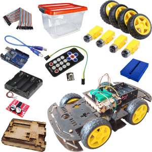 Kit Carro Robotico Turbobot Negro + Mando Distancia Arduino Uno