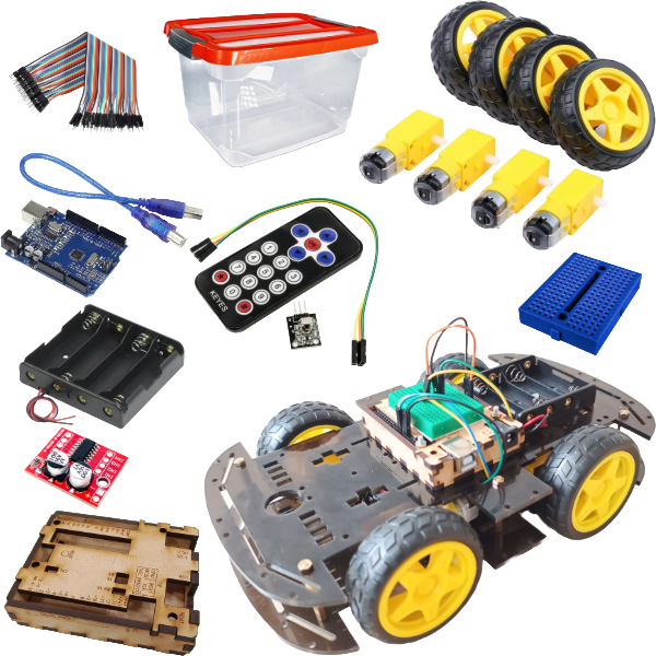 Kit Carro Robotico Turbobot Negro + Mando Distancia Arduino Uno