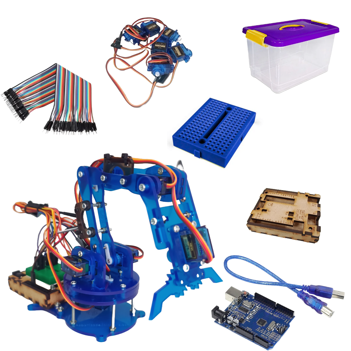 Brazo Robotico Kimo Kit Control Pc + Arduino – Edición Azul