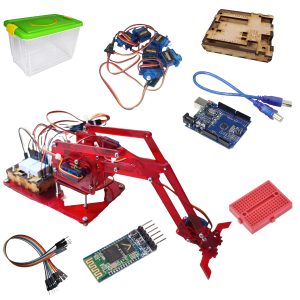 Brazo Robotico Mearm Rojo Kit Control Bluetooth+ Arduino Uno
