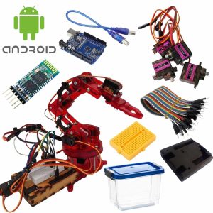 Brazo Robotico Kimo Kit Bluetooth + Arduino Uno - Rojo