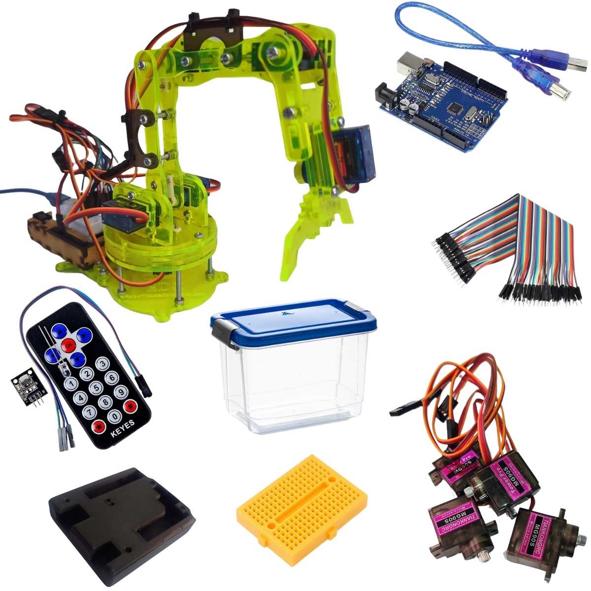 Brazo Robotico Kimo Kit Control Remoto + Arduino Uno – Verde