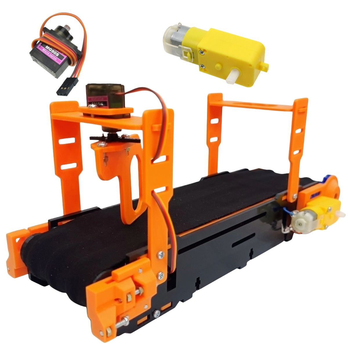 Mini Banda Transportadora Educativa Didactica Naranja Soportes Superiores Rodana