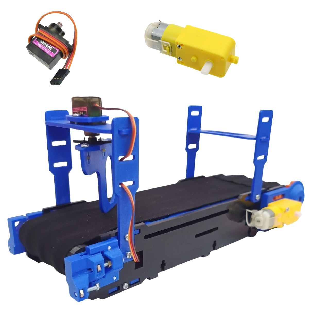 Mini Banda Transportadora Educativa Didactica Azul Soportes Superiores Rodana