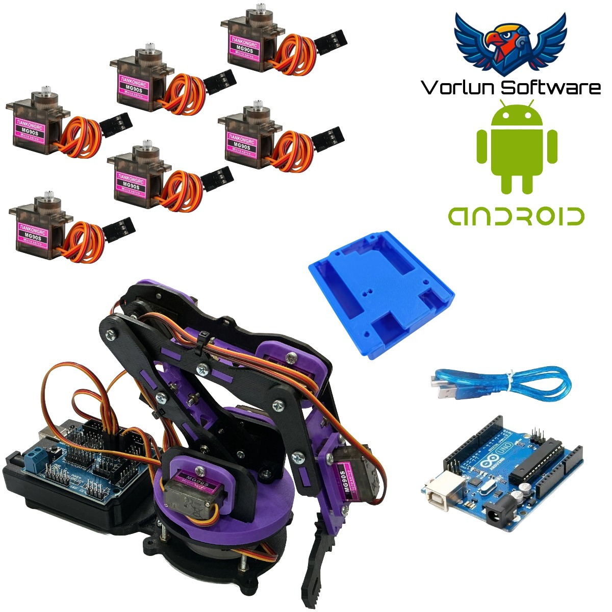 Brazo Robótico Kimo Kit Control PC – Edición Morado
